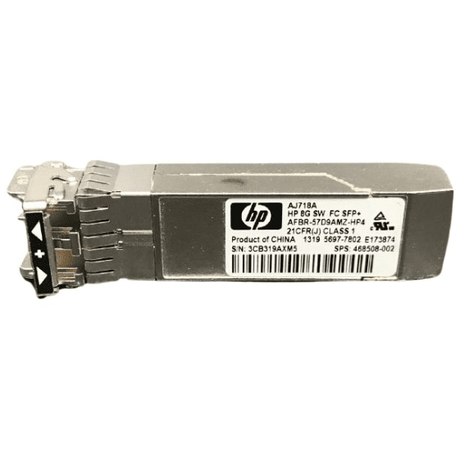 AJ718A HP 8GB Short Wave Fiber Channel FC SFF Transceiver 468508-001 - Gestion y Equipos (G&E)