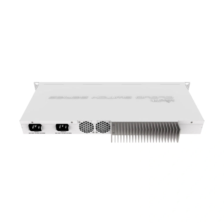 Switch rack 1U con 16 SFP+ 10G, 1 Gigabit, RouterOS/SwOS y fuentes redundantes. Agregación 10G de alta densidad.