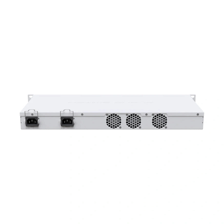 Switch rack 1U con 24 SFP+ 10G, 2 QSFP+ 40G y doble fuente redundante. Alta densidad para agregación y backbone de fibra.