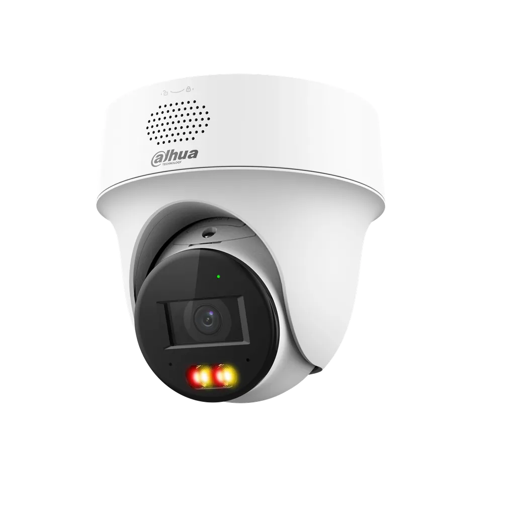 Camara PT IP domo de 4 MP/ lente de 2.8 mm/ Deteccion de humanos y vehiculos/ Proteccion Perimetral/ Disuasion activa/ Iluminador Dual inteligente/ Audio bidireccional/ PoE/ IP66