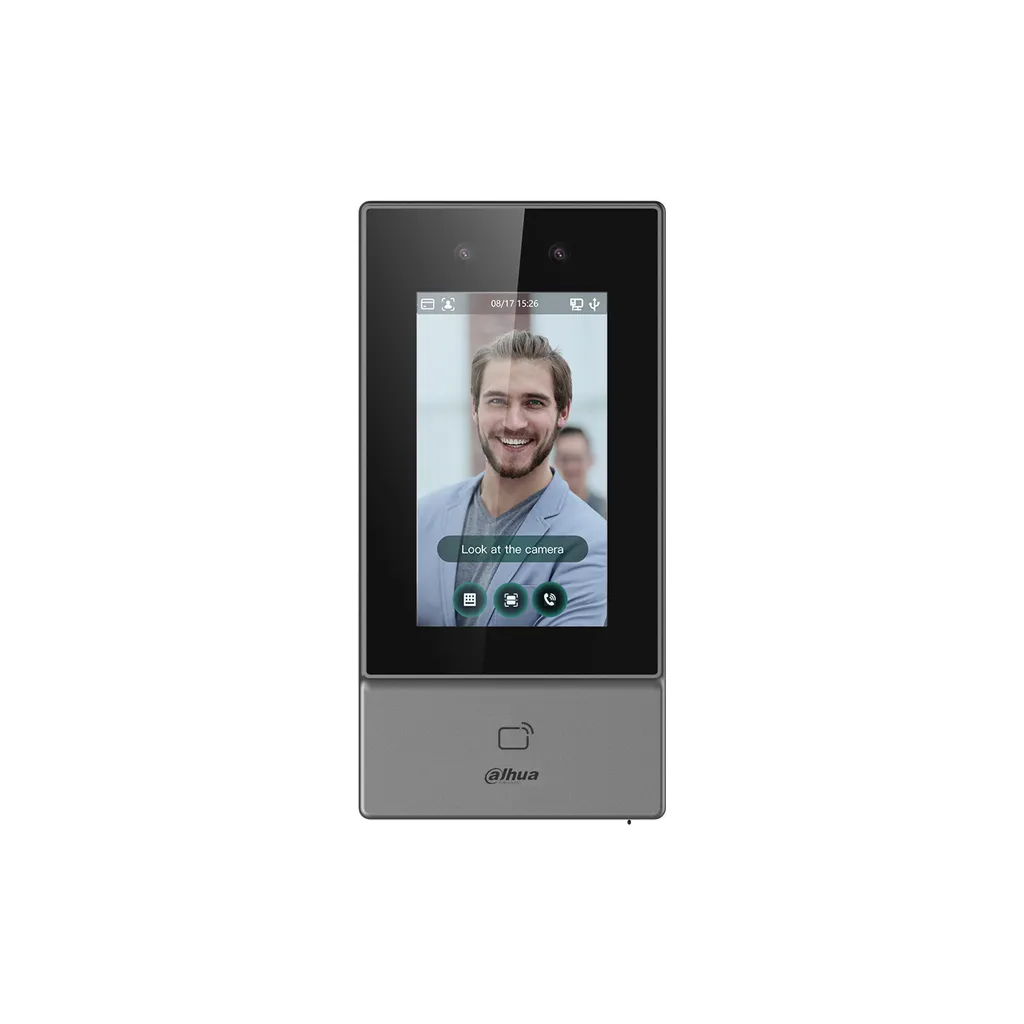 "DHI-ASI6213S-PW. Control de acceso Dahua IP65 camara de 2MP pantalla de 4.3"" reconocimiento facial H"