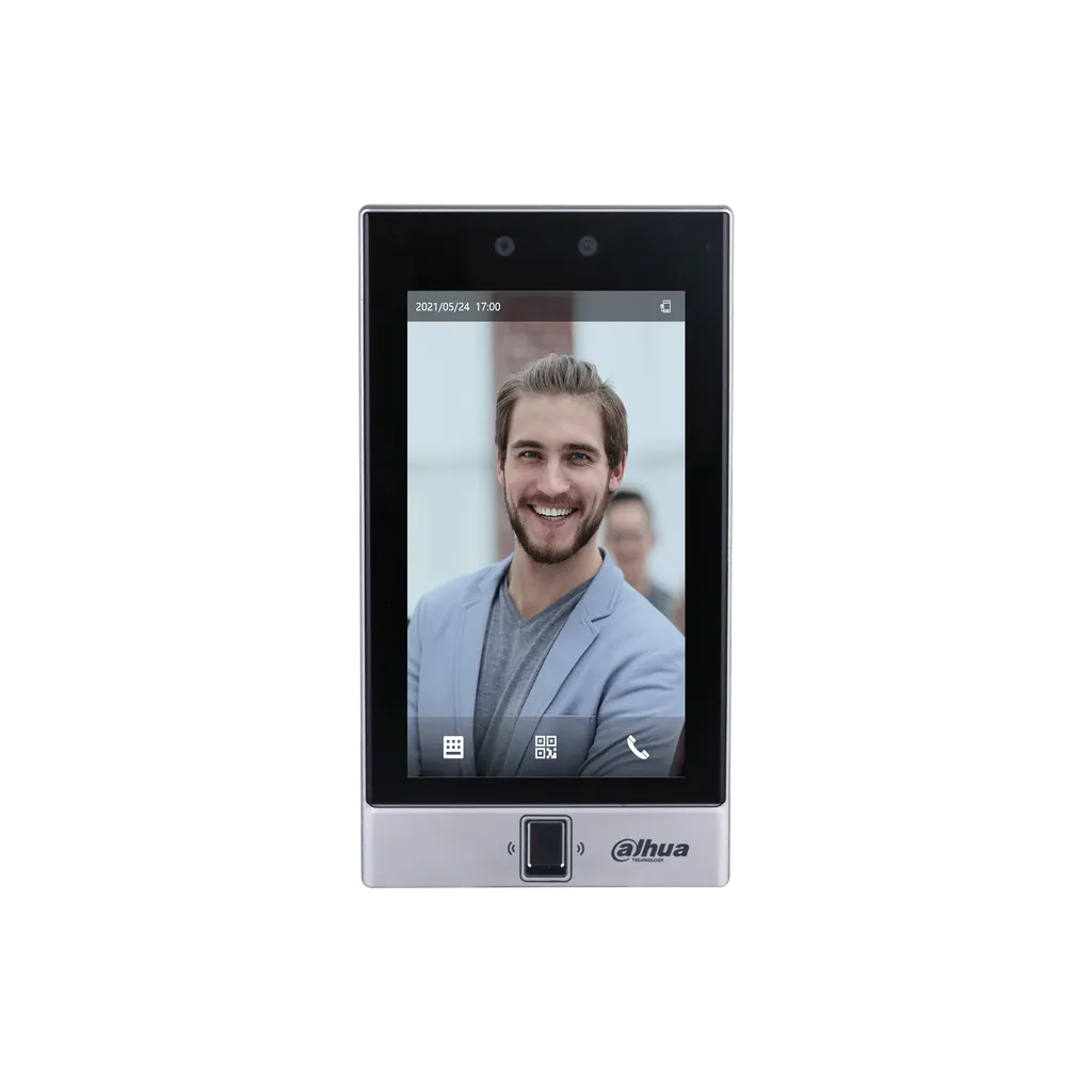 DHI-ASI7214S-W. Control de Acceso Dahua con reconocimiento facial, clave, huella, codigo QR y tarjet