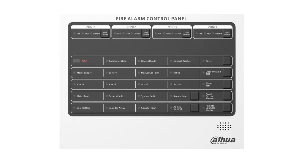 DHI-HY-C102-4. Panel Dahua de control de alarma contra incendios convencional Wisualarm - Gestion y Equipos (G&E)