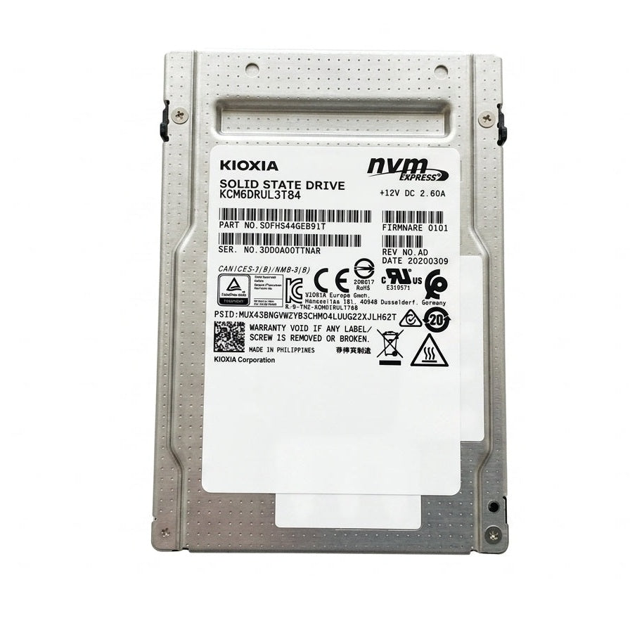 KCM5DRUG3T84 KIOXIA 3.84TB NVMe 2.5 Gen3 x4 RI Solid State Drive X4011A - Gestion y Equipos (G&E)