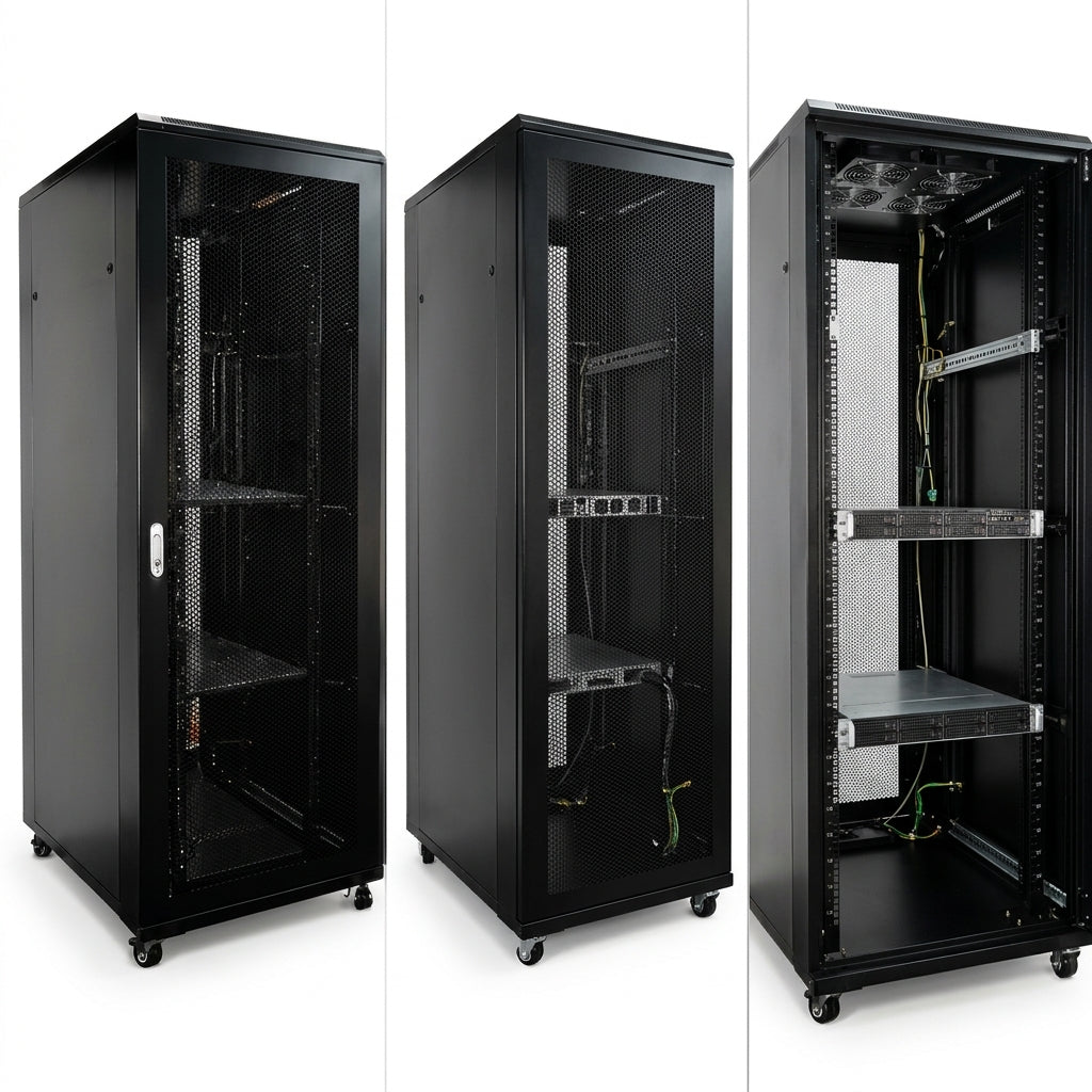 Rack de Piso EXELINK 42U (800x1200 mm) Microperforado – Capacidad 800 kg - Gestion y Equipos (G&E)