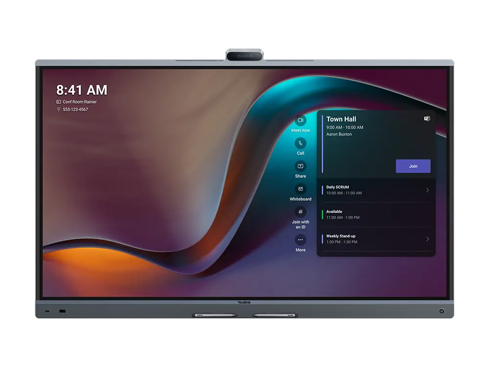 Yealink Pantalla colaborativa de 75” con Android integrado y funciones táctiles.