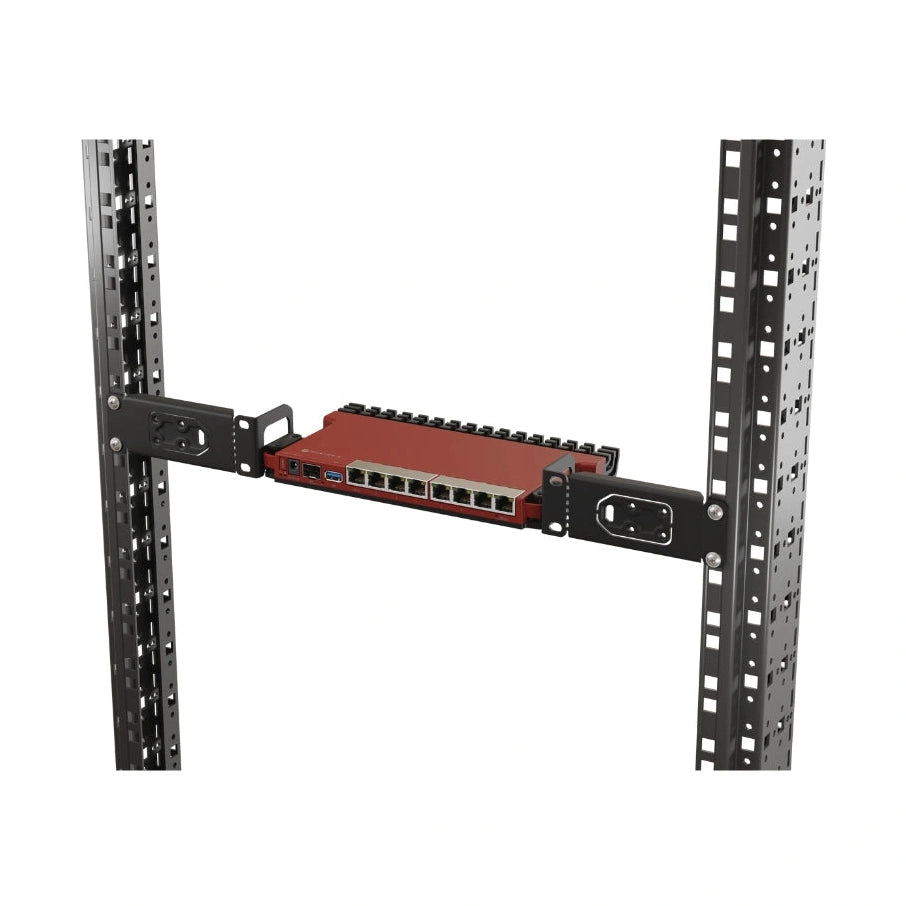 Router L009UiGS-RM con 8 puertos Gigabit, SFP 2.5G, USB, 512MB RAM, RouterOS L5 y formato desktop/rack 1U para redes profesionales.