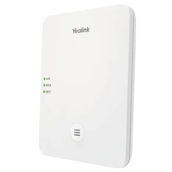 Administrador DECT para sistemas multicelda Yealink W80 que gestiona hasta 30 bases, 100 teléfonos y 100 llamadas simultáneas, permitiendo roaming inalámbrico y cobertura ampliada en empresas.