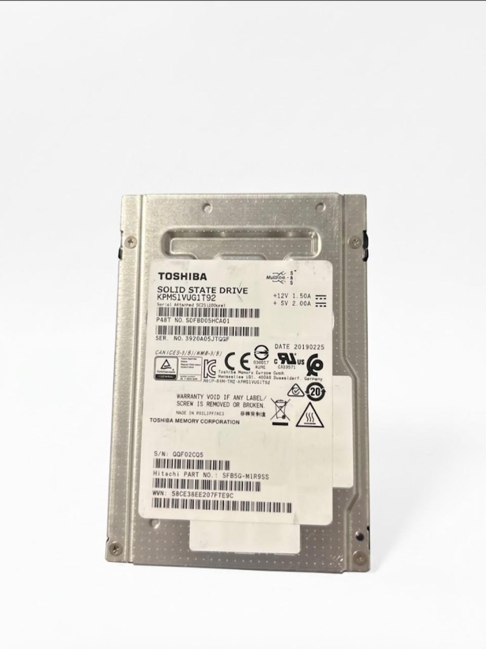 KPM51VUG1T92 Toshiba 1.92TB 2.5″ SATA SSD SFB5G-MIR9SS