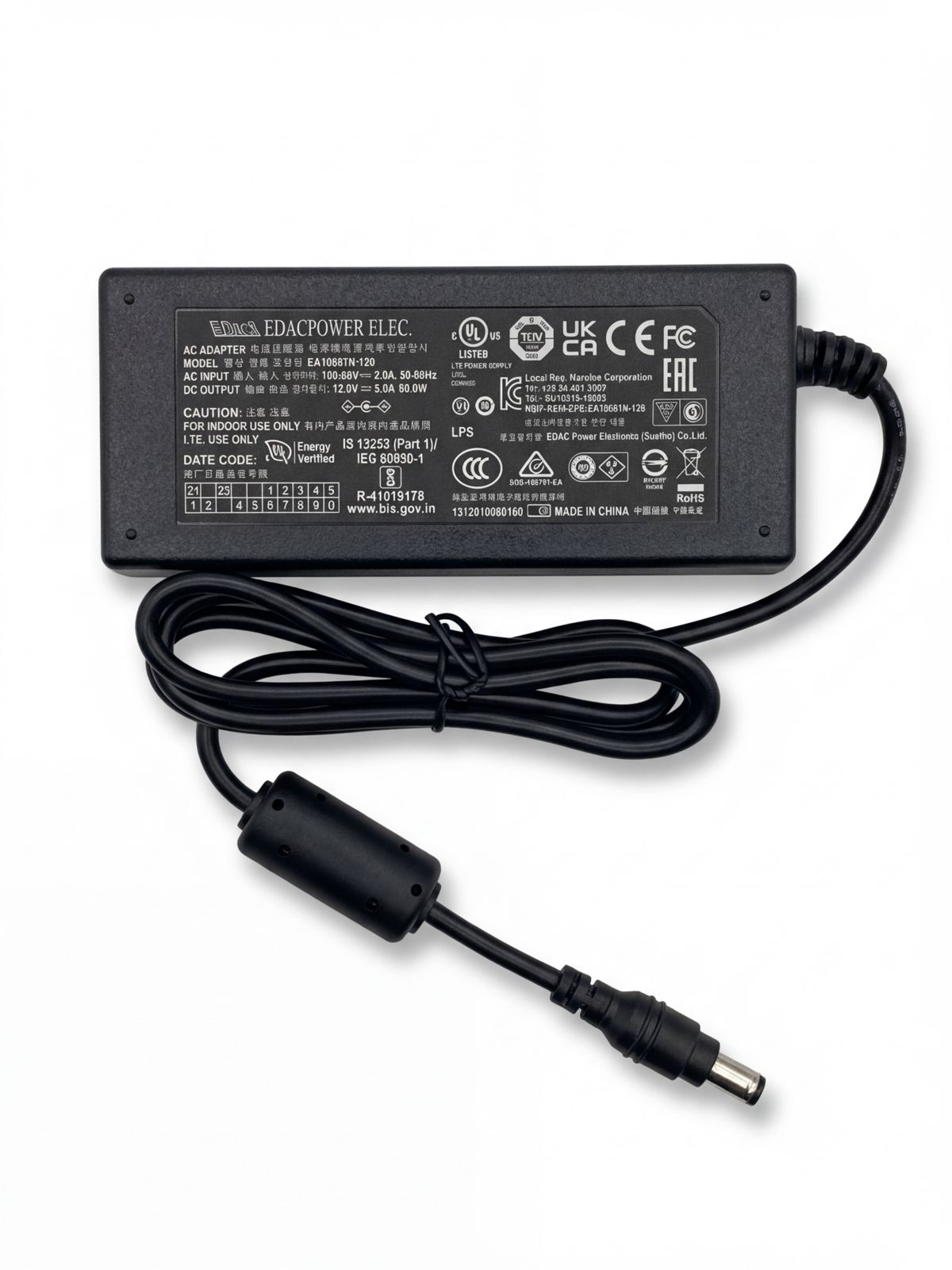 EDAC EA10681N-120 AC Adapter 12V 5A 60W Power Supply - Gestion y Equipos (G&E)