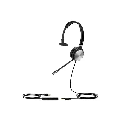 YEALINK Cintillo Monoaural USB y plug de 3.5 mm , certificado para Microsoft Teams , tambien compati