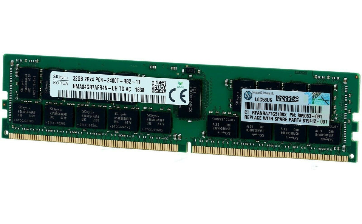 819412-001 HP 32-GB (1 x 32GB) Dual Rank x4 DDR4-2400 805351-B21 - Gestion y Equipos (G&E)