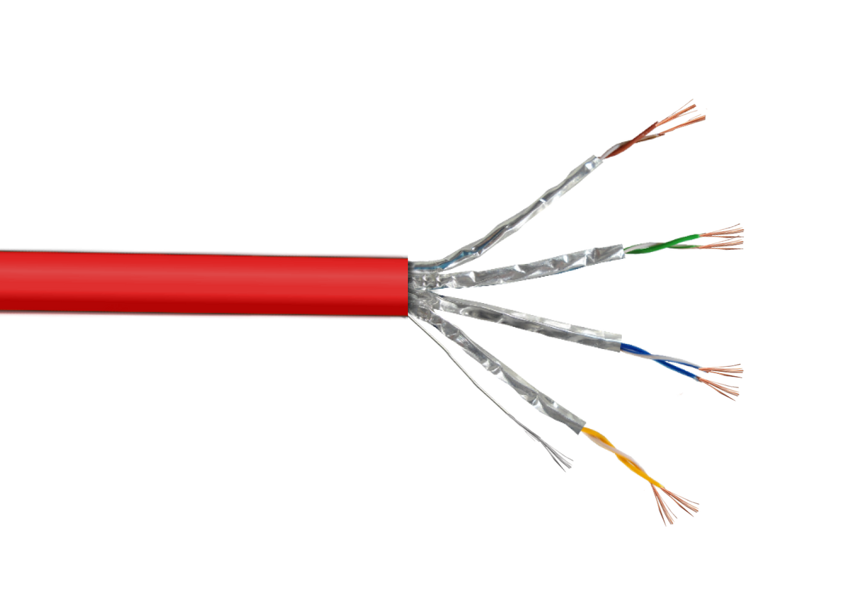 LINKMADE 1MT CAT6A U/FTP ROJO LSZH CABLE PATCH INYECTADO MULTIFILAR