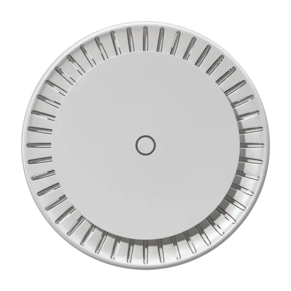 cAP ax Wi-Fi 6 de techo, dual band, CPU quad-core, 1GB RAM, 2 puertos Gigabit y PoE out. Ideal para cobertura profesional indoor.