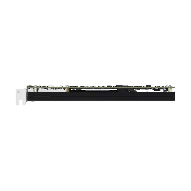 Tarjeta PCIe CCR2004 con CPU ARM 4 núcleos, 4GB RAM, 2 puertos SFP28 25G y 1 Gigabit. RouterOS L6 para routing avanzado en servidores.