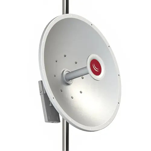 Antena parabólica mANT 30 dBi 5GHz dual-pol, ideal para enlaces punto a punto de larga distancia con alta ganancia y desempeño estable.