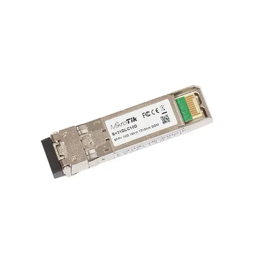 Módulo SFP+ 10G monomodo 1310 nm, doble LC, alcance hasta 10 km y DDM. Ideal para enlaces troncales de fibra óptica.