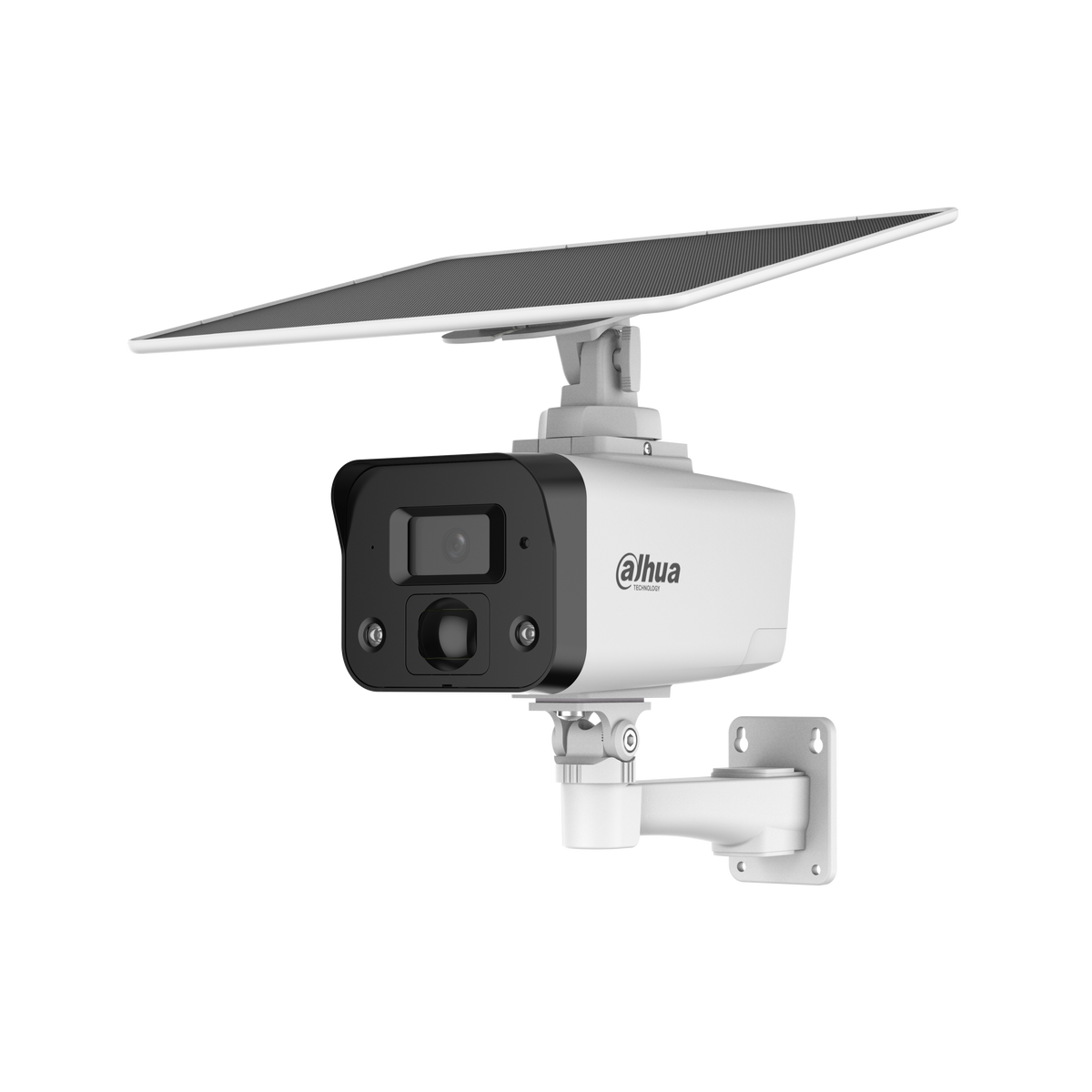 Cámara bullet IP Dahua 4 MP, lente 3,6 mm, 4G LTE, panel solar y batería 64 Wh, IR 30 m, SMD/PIR, audio bidireccional, disuasión activa e IP67.
