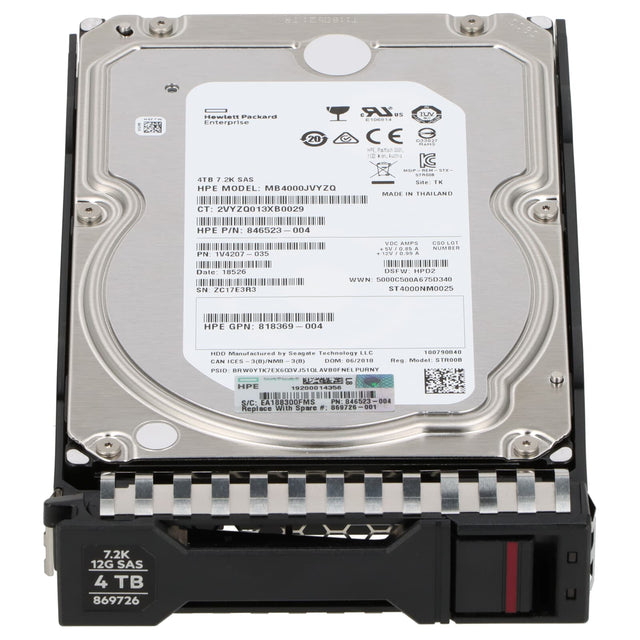 869726-001 HPE StoreOnce 4TB 7.2K 12G SAS 3.5″ HDD 846523-004 - Gestion y Equipos (G&E)