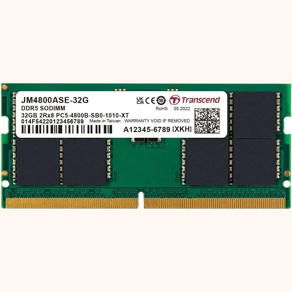 Memoria RAM 32GB DDR5 4800 SO-DIMM 2Rx8 2Gx8 CL40 1.1V