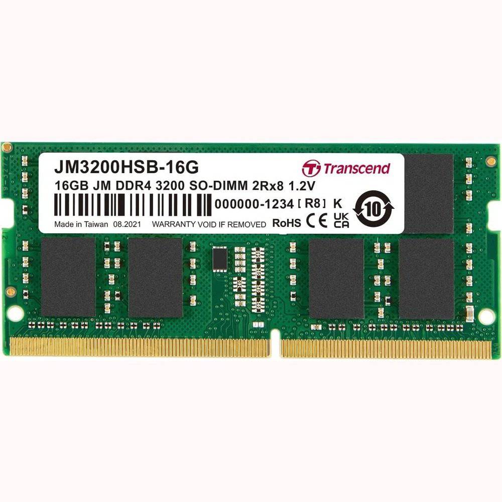 Memoria RAM Transcend 16GB DDR4 3200 SO-DIMM 2Rx8 1Gx8 CL22 1.2V