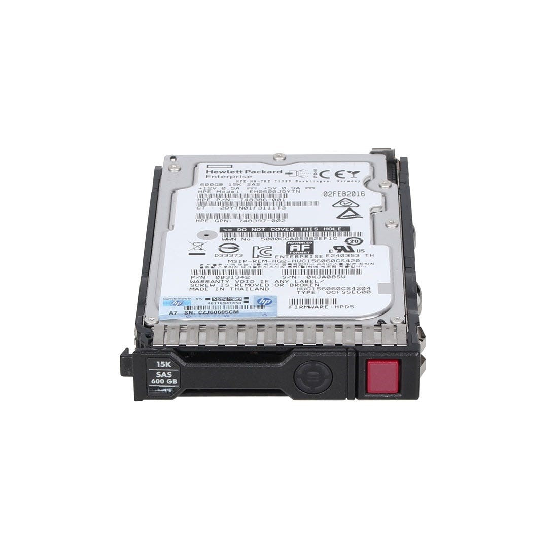 748386-001 HP 600GB 12G 15K 2.5 SAS HDD 748387-B21