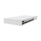 Router CCR2116 1U con CPU 16 núcleos, 16GB RAM, 13 puertos Gigabit, 4 SFP+ 10G, doble fuente y RouterOS L6. Alto desempeño para core de red.