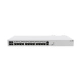 Router CCR2116 1U con CPU 16 núcleos, 16GB RAM, 13 puertos Gigabit, 4 SFP+ 10G, doble fuente y RouterOS L6. Alto desempeño para core de red.