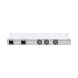 Switch rack 1U con 24 SFP+ 10G, 2 QSFP+ 40G y doble fuente redundante. Alta densidad para agregación y backbone de fibra.