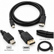 DISPLAYPORT-M MINIDISPLAYPORT-M 1,8MT 180CM CABLE MACHO-MACHO 4K NEGRO - Gestion y Equipos (G&E)