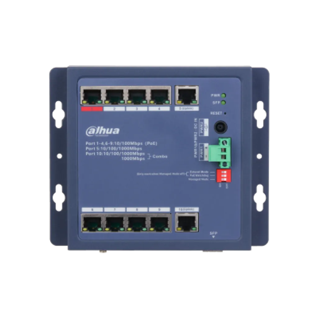 Switch Reforzado administrado en  nube de 10 puertos con PoE de 8 puertos