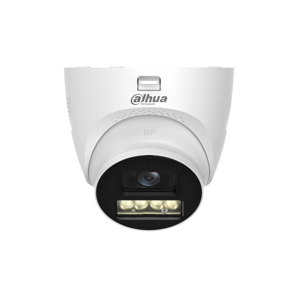 DH-HAC-HDW1200TQN-IL-T-0280B-DIP. Camara Dahua HDCVI tipo Eyeball de 2MP lente fijo de 2.8mm iluminacion dual de hasta 40m proteccion IP67 con audio bi direccional