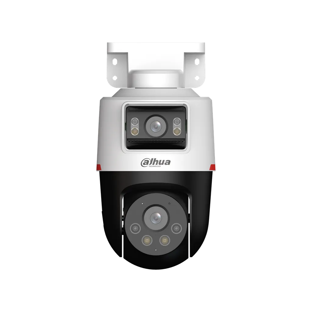 DH-IPC-PTS2249BP-E2-S-PV-LED-0360B-PRO. Camara IP Dahua Dual, PT 2MP lente fijo 3.6mm + Camara fija 2MP 3.6mm, Tecnologia WisColor, Active Deterrance, SMD Plus, IP66