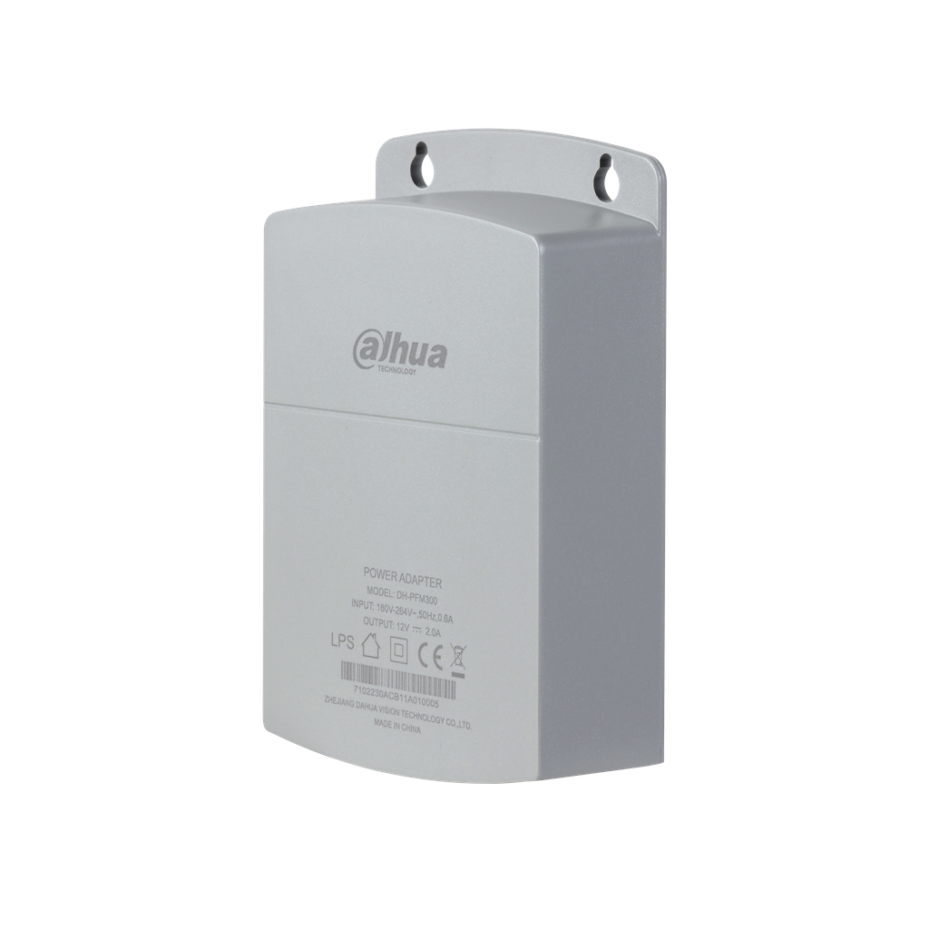 DH-PFM300. Adapatador de corriente 12V 2A Dahua water-proof de facil instalacion
