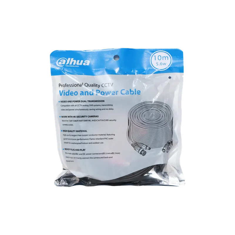 DH-PFM942I-10-5. ROLLO CABLE COAXIAL DAHUA CON ALIMENTACION 10MTS