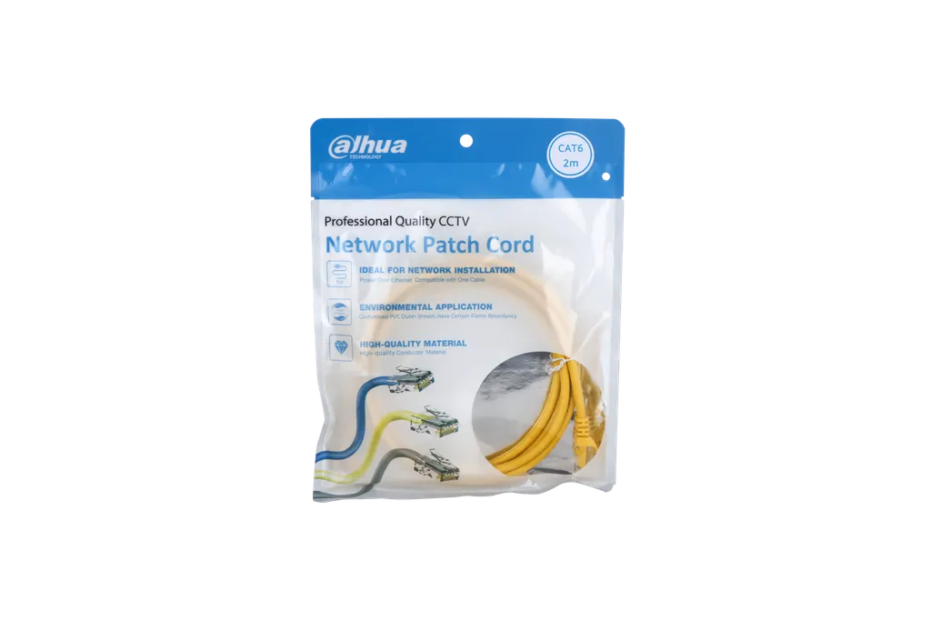 DH-PFM972-6U-2-yellow. Cable Patch Cord UTP Cat6 2 Metros Dahua Color AMARILLO - Gestion y Equipos (G&E)