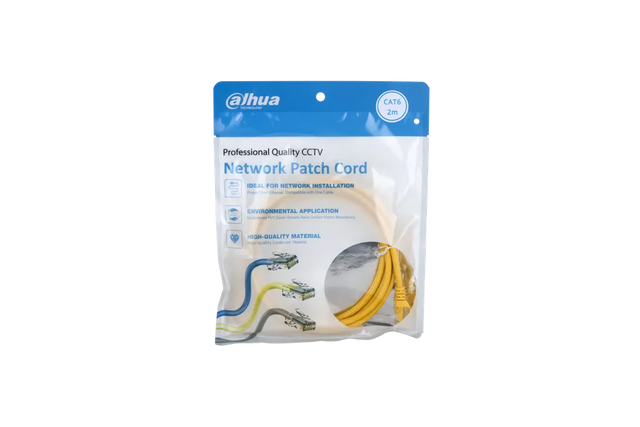 DH-PFM972-6U-2-yellow. Cable Patch Cord UTP Cat6 2 Metros Dahua Color AMARILLO - Gestion y Equipos (G&E)