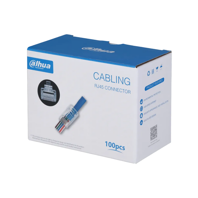 DH-PFM976-530-PT. Conector RJ45 para armar, categoria 5E caja de 100 unidades - Gestion y Equipos (G&E)