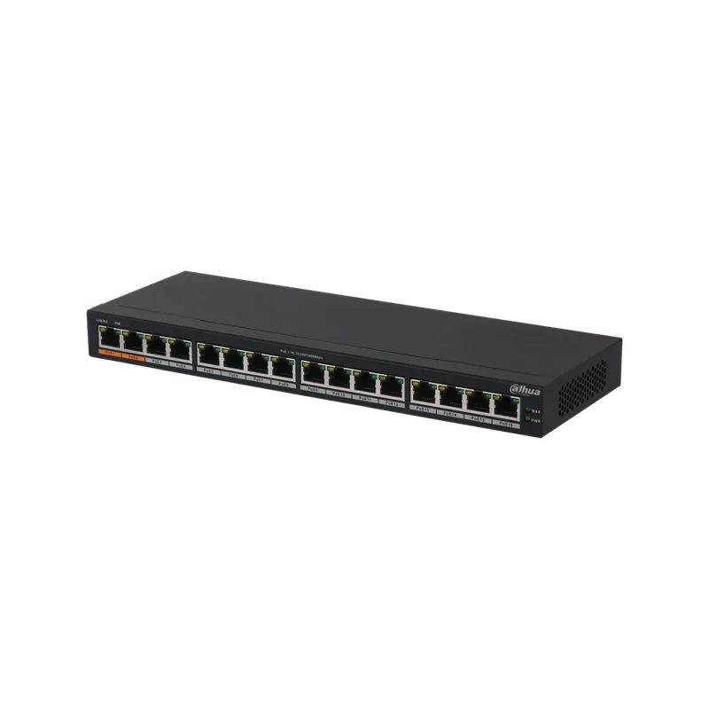 DH-PFS3016-16GT-190. SWitch PoE 16 puertos Gb 2 puertos Hi-PoE Standard, 190W