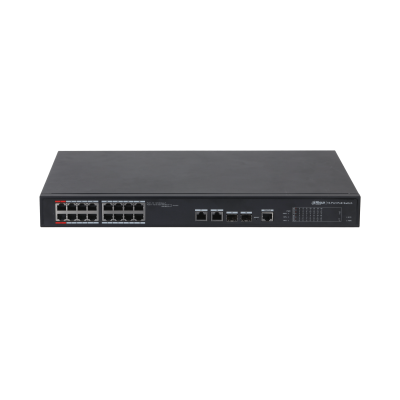 DH-PFS4218-16ET-190. SWITCH POE 16 PUETOS DAHUA. ADMINISTRABLE 10/100/1000 2. PUERTOS SFP.