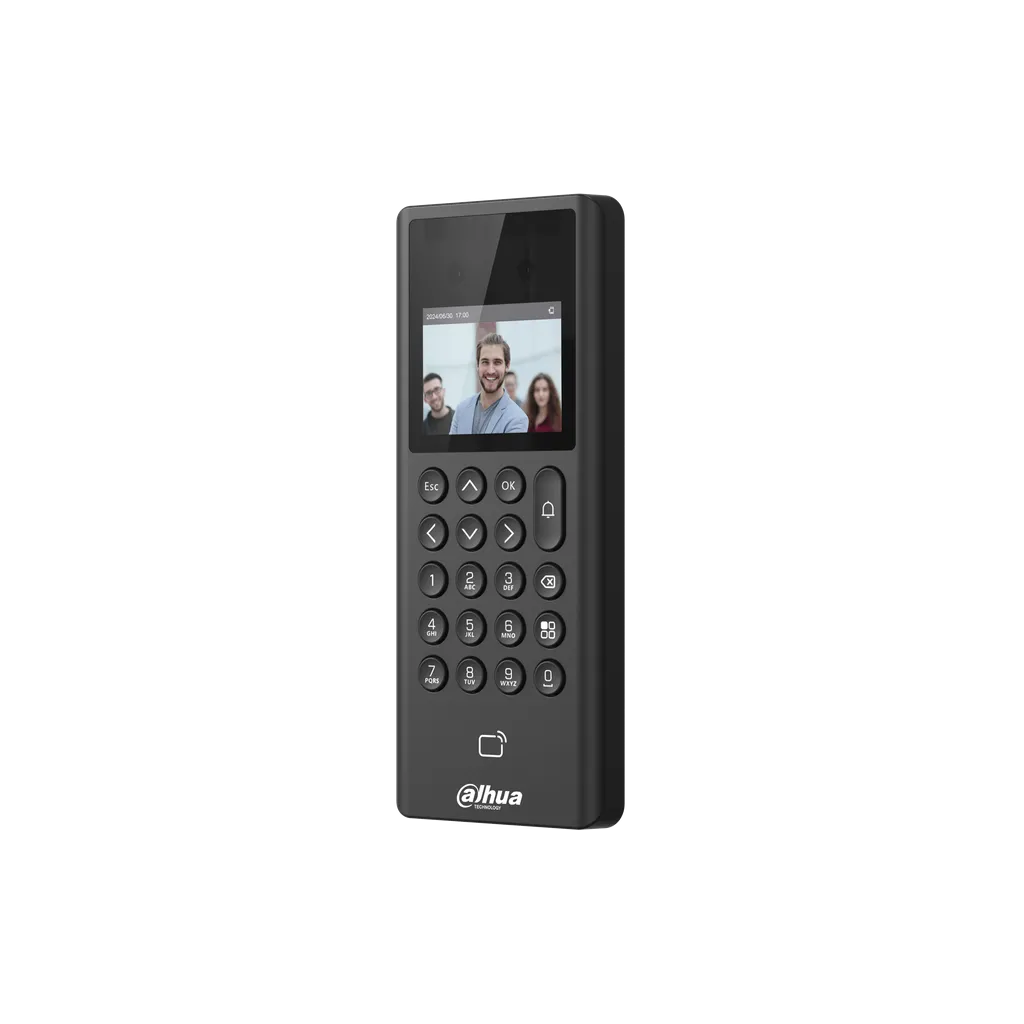DHI-ASI3203E. Control de acceso Dahua con reconocimiento facial soporta camaras 2MP 1000 usuarios/rostros/claves, 3000 tarjetas, 50 administradores 100000 registros Tarjetas IC
