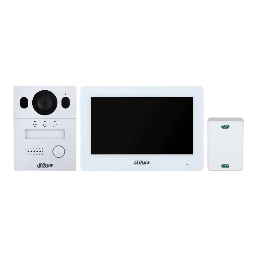 "DHI-KTX01(F). Kit Video portero de 2 Hilos pantalla de 7"" (VTO2003F / VTH5123H-W / VTNC1003C / VTM114)"