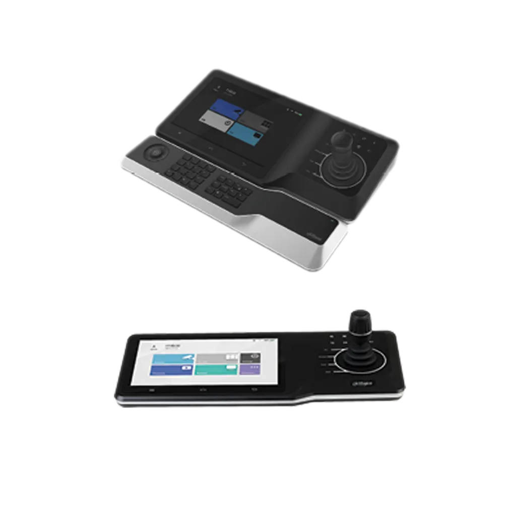 "DHI-NKB5000-F. Joystick Dahua de red, permite controlar NVR-XVR-IPC cuenta con 4 salidas HDMI soporta funciones de Video Wall resolucion 4K pantalla tactil de 10"""