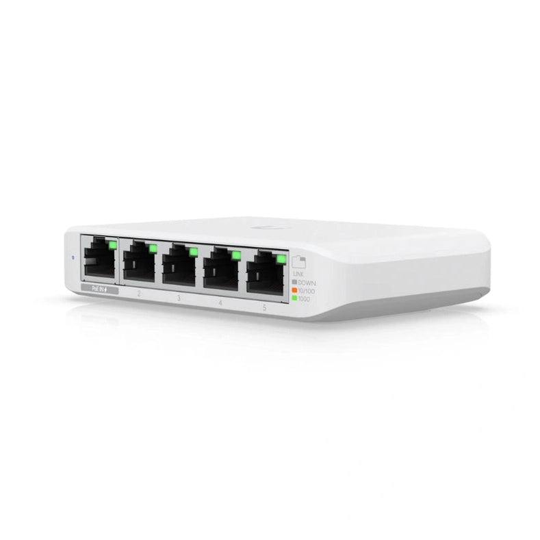 UniFi SWITCH 5Ports: (1)GbE PoE INPUT (4)GbE Req: Adapt americano