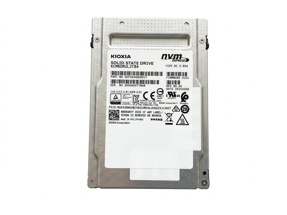KCM5DRUG3T84 	KIOXIA 3.84TB NVMe 2.5 Gen3 x4 RI Solid State Drive X4011A