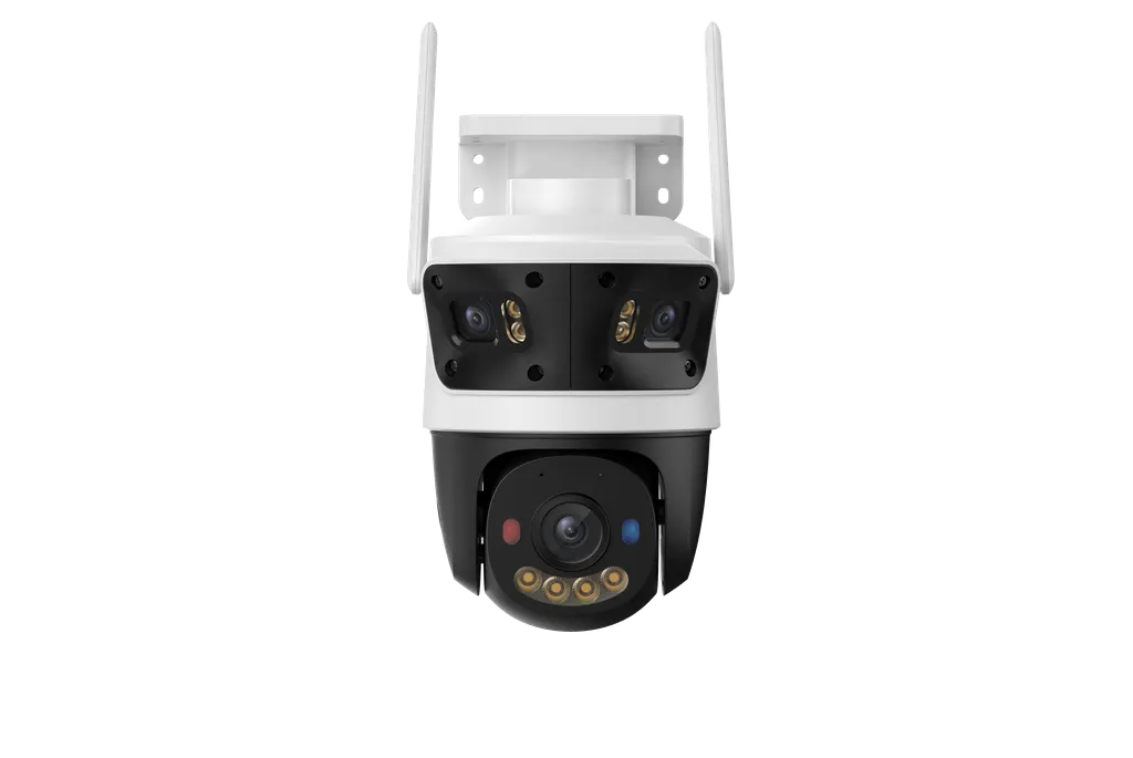 IPC-S7UN-11M0WED. Camara IMU Cruiser Triple 11MP lente tripe, 2 lente fijos de 3MP 1 lente PT de 5MP camara de exterior audio bidireccional