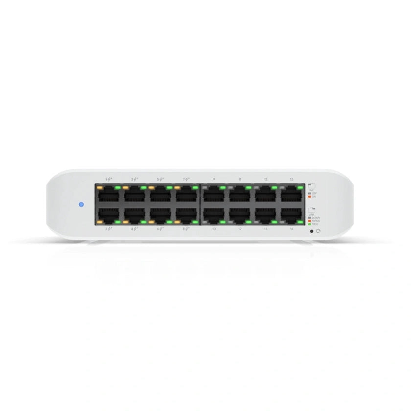 UniFi SWITCH 60W 16Ports: (8) GbE PoE+ (8) GbE Req: Cable Server 3200