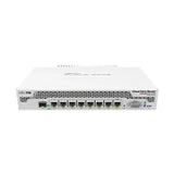 Cloud Core Router 1009 PC con 7 Gigabit y puerto combo SFP/Gigabit. Equipo fanless para routing estable en empresas e ISP.