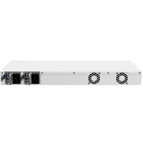 Router CCR2004 rack 1U con 16 puertos Gigabit, 2 SFP+ 10G, CPU ARM 4 núcleos, 4GB RAM, doble fuente y RouterOS L6. Ideal para redes ISP y empresas.