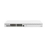 Router CCR2004 rack 1U con 16 puertos Gigabit, 2 SFP+ 10G, CPU ARM 4 núcleos, 4GB RAM, doble fuente y RouterOS L6. Ideal para redes ISP y empresas.
